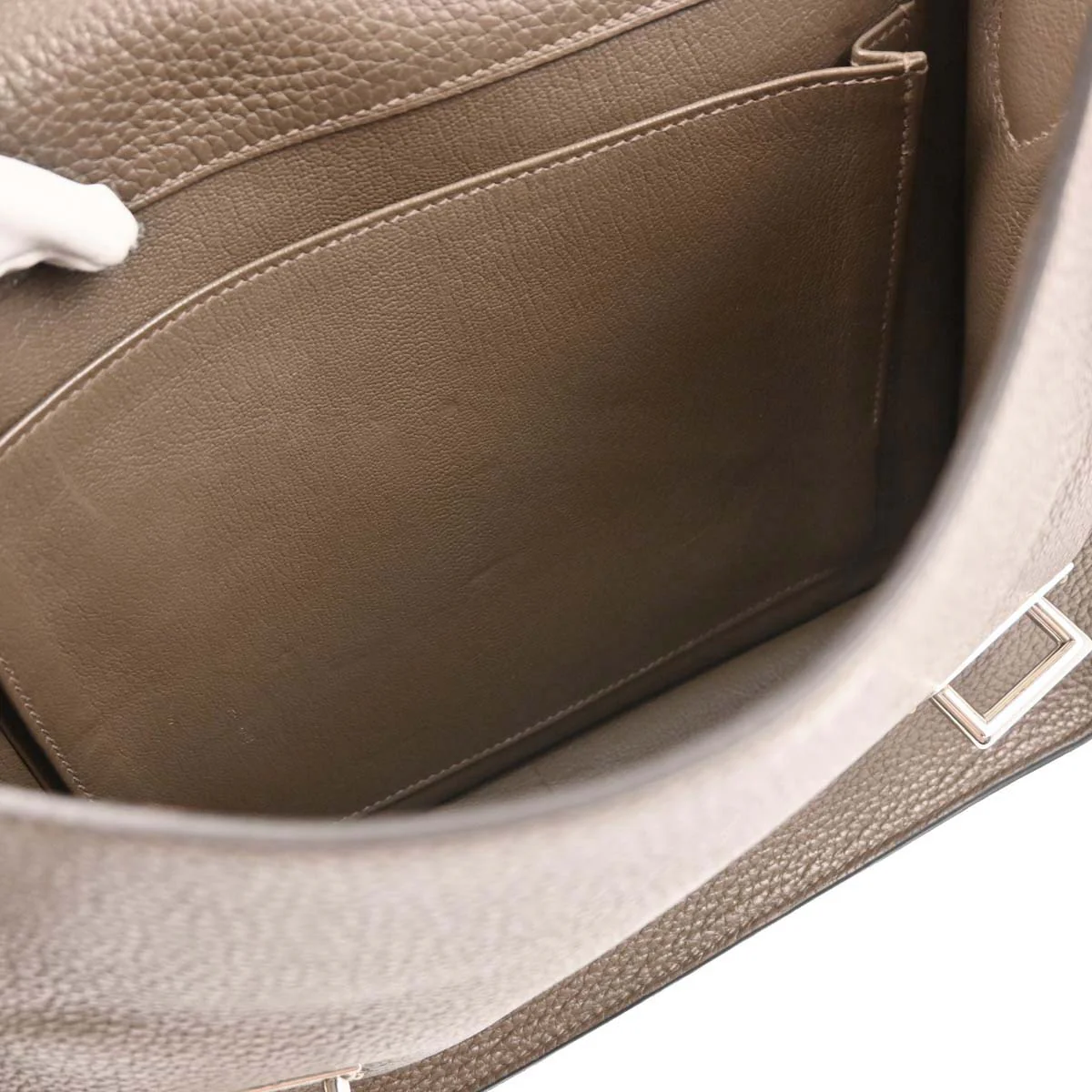Hermes 2014 Etoupe Taurillon Clemence Steve Caporal 27 Shoulder Bag - Image 8