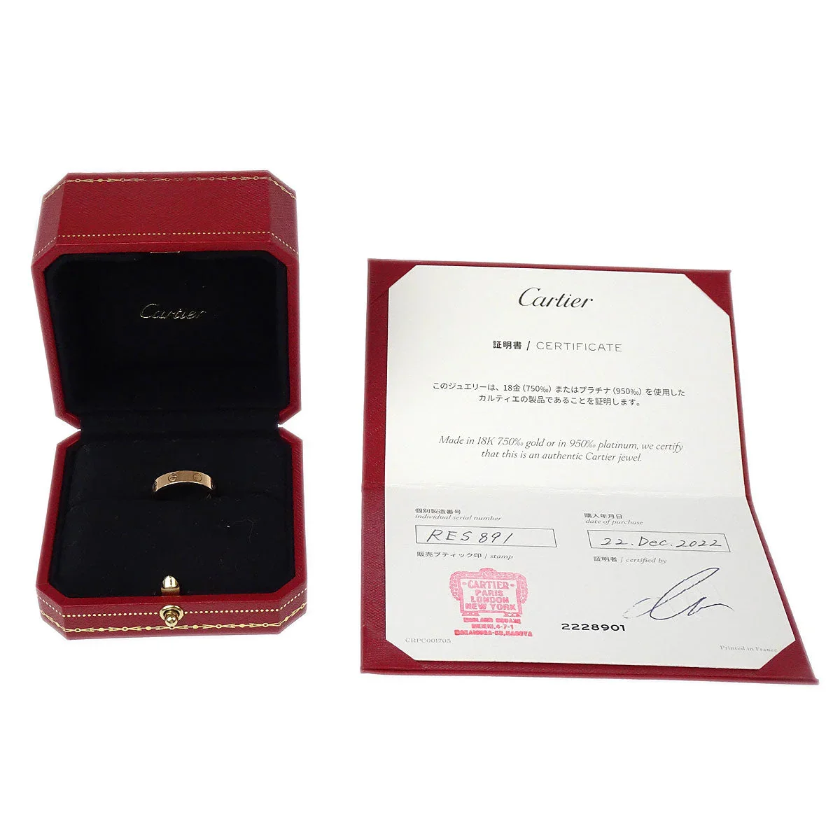 Cartier Mini Love Ring RES891 Au750 Diamond #48 - Image 5