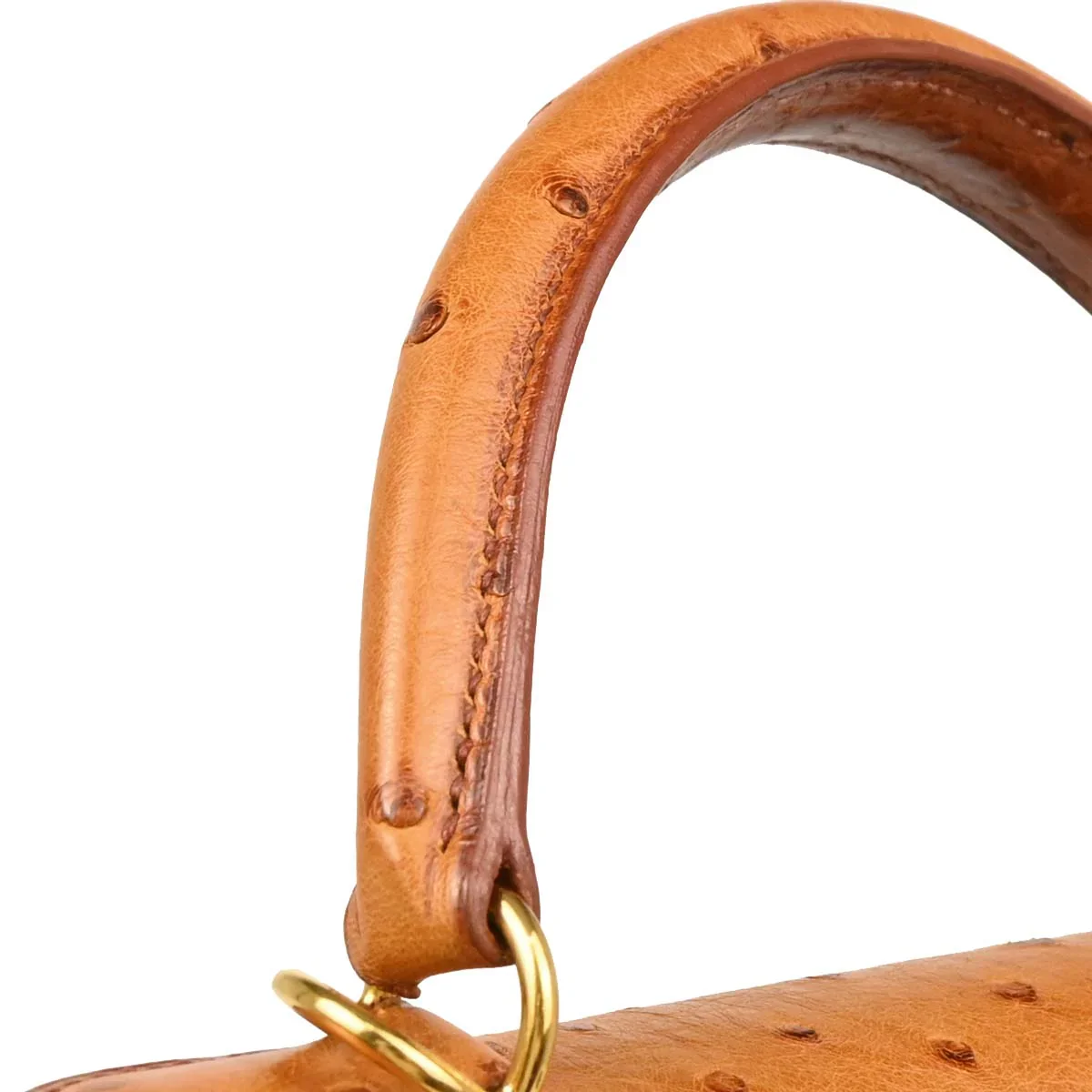 Hermes * Cognac Ostrich Kelly 28 Sellier 2way Shoulder Handbag - Image 7