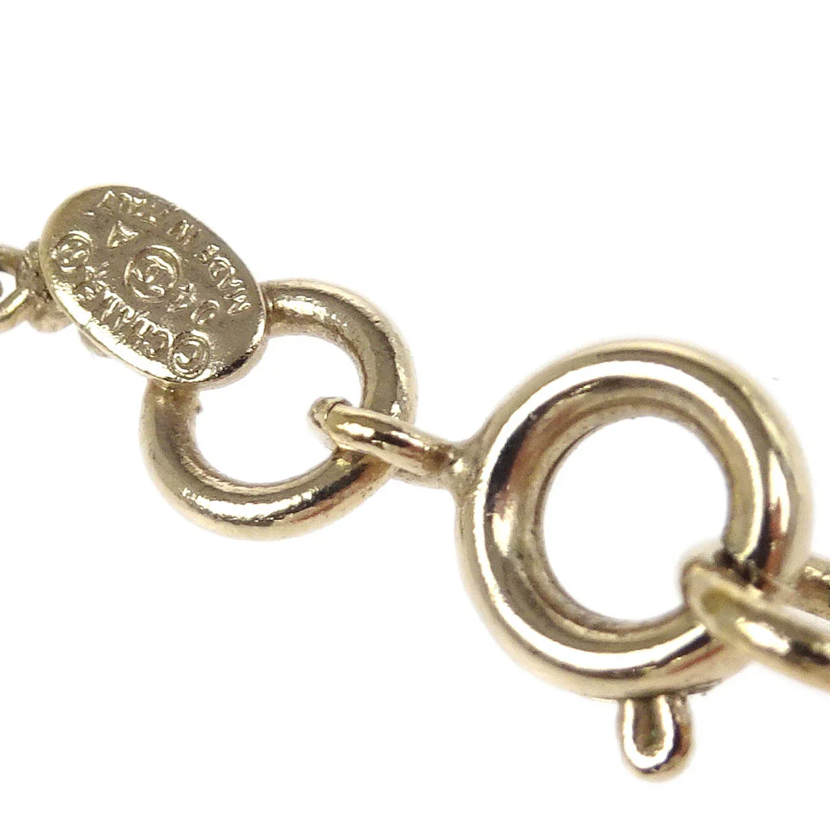 Chanel Gold Mini CC Pendant Necklace Rhinestone 04A - Image 3