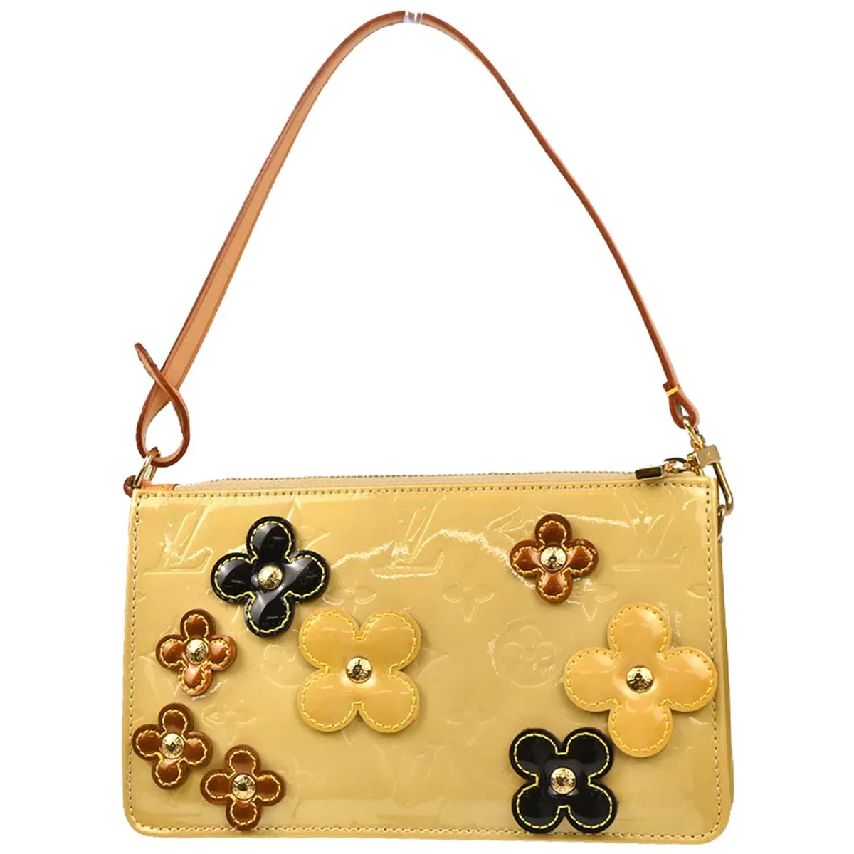 Louis Vuitton 2002 Beige Vernis Flower Lexington Handbag M92246 - Image 2