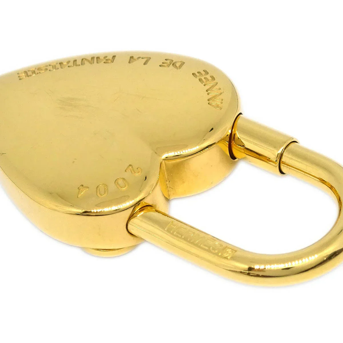 Hermes 2004 Annee De La Fantaisie Cadena Padlock Bag Charm Gold Small Good - Image 4
