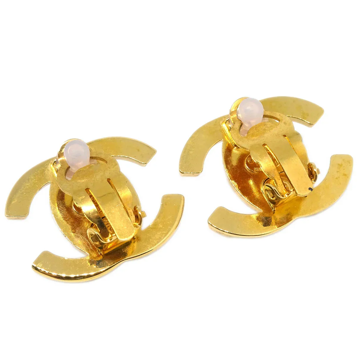 Chanel CC Turnlock Earrings Clip-On Gold Large 96A - Image 3