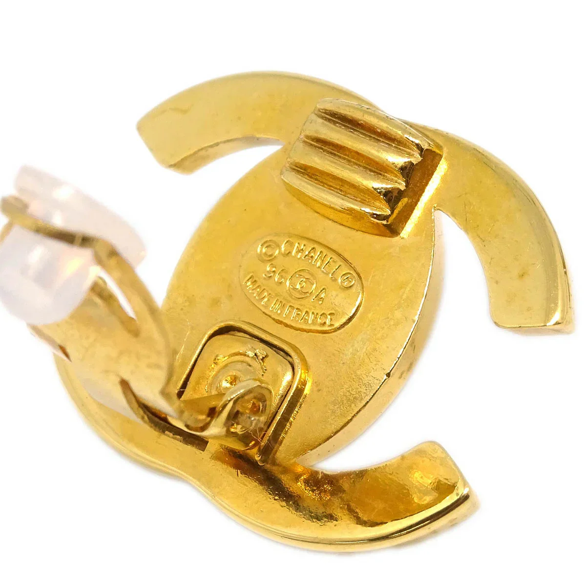 Chanel CC Turnlock Earrings Clip-On Gold Large 96A - Image 4