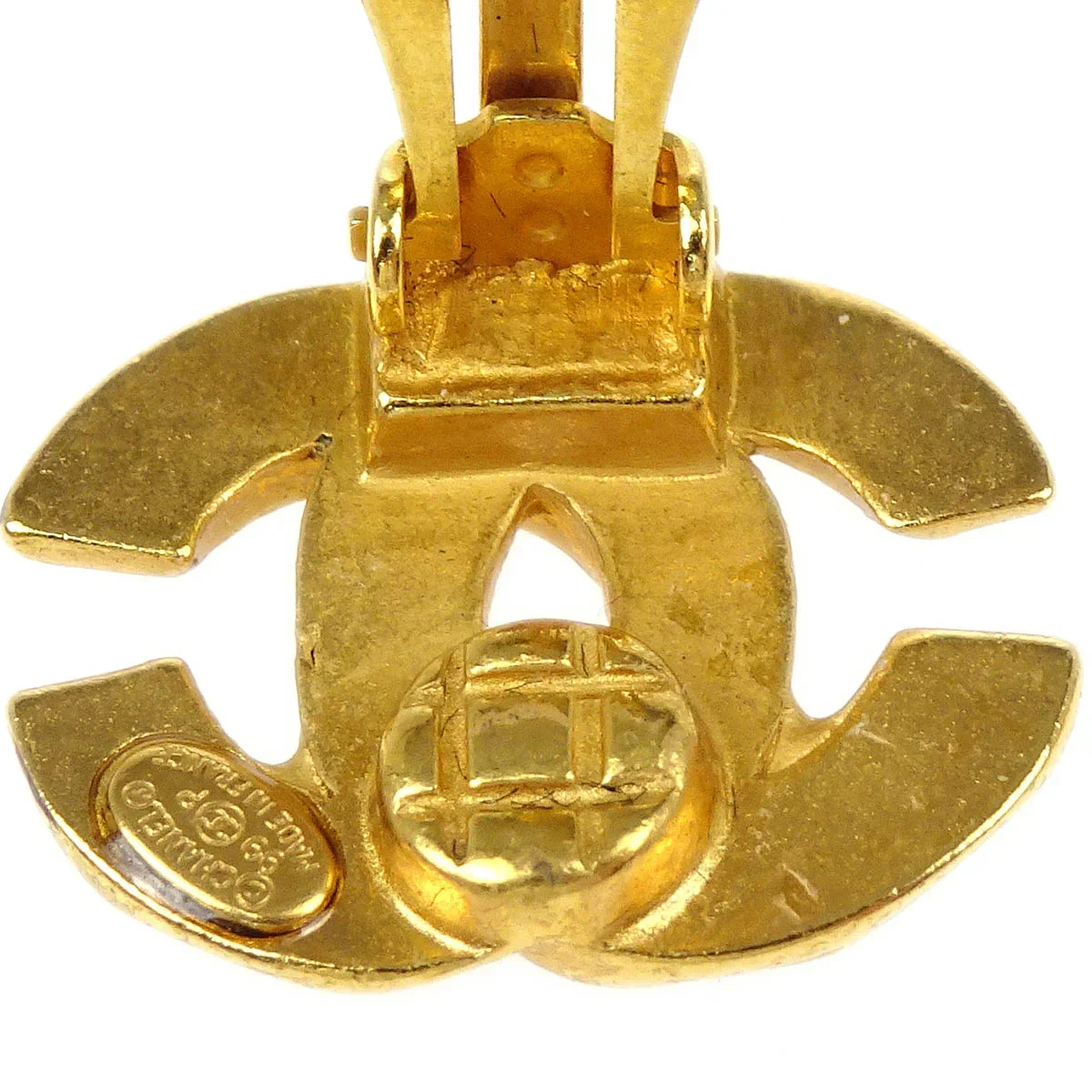 Chanel Gold CC Earrings Clip-On 99P - Image 4