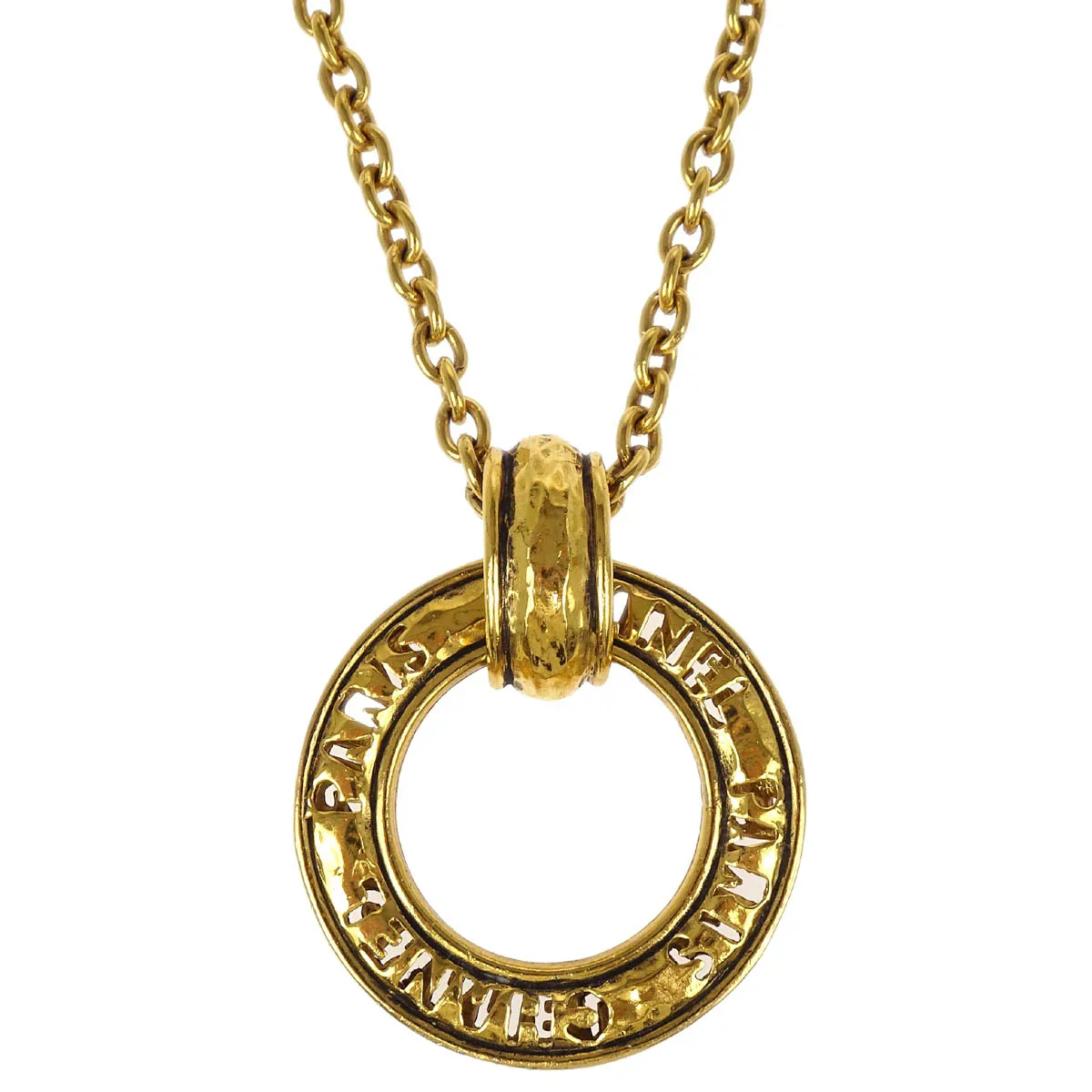 Chanel Hoop Pendant Necklace Gold - Image 2
