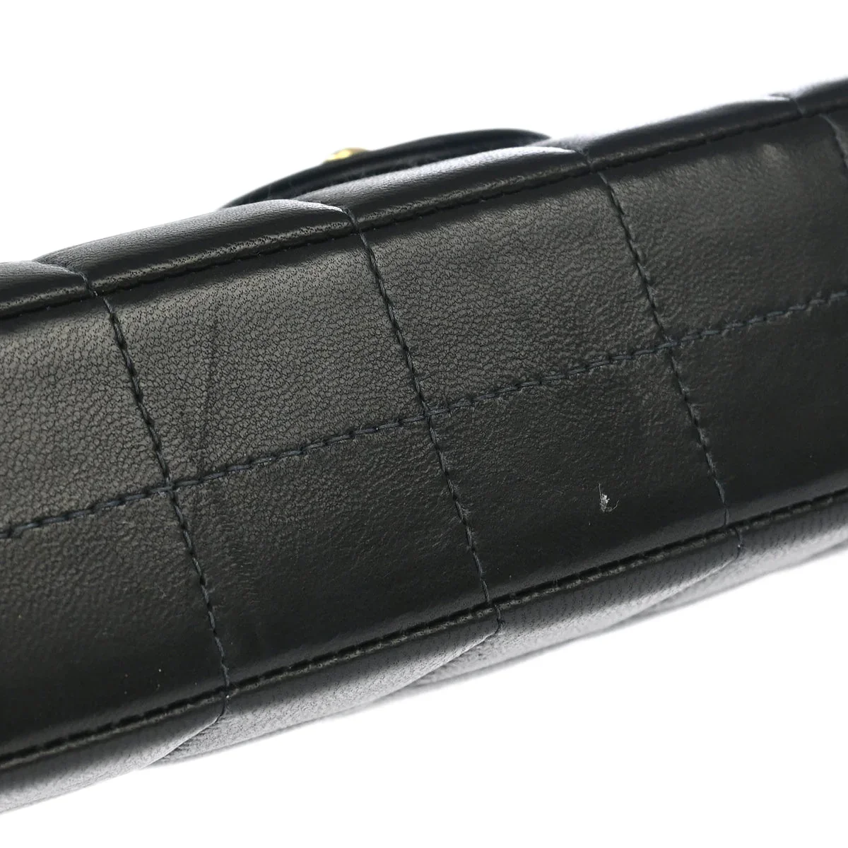 Chanel 2003-2004 Black Lambskin East West Choco Bar Shoulder Bag - Image 3