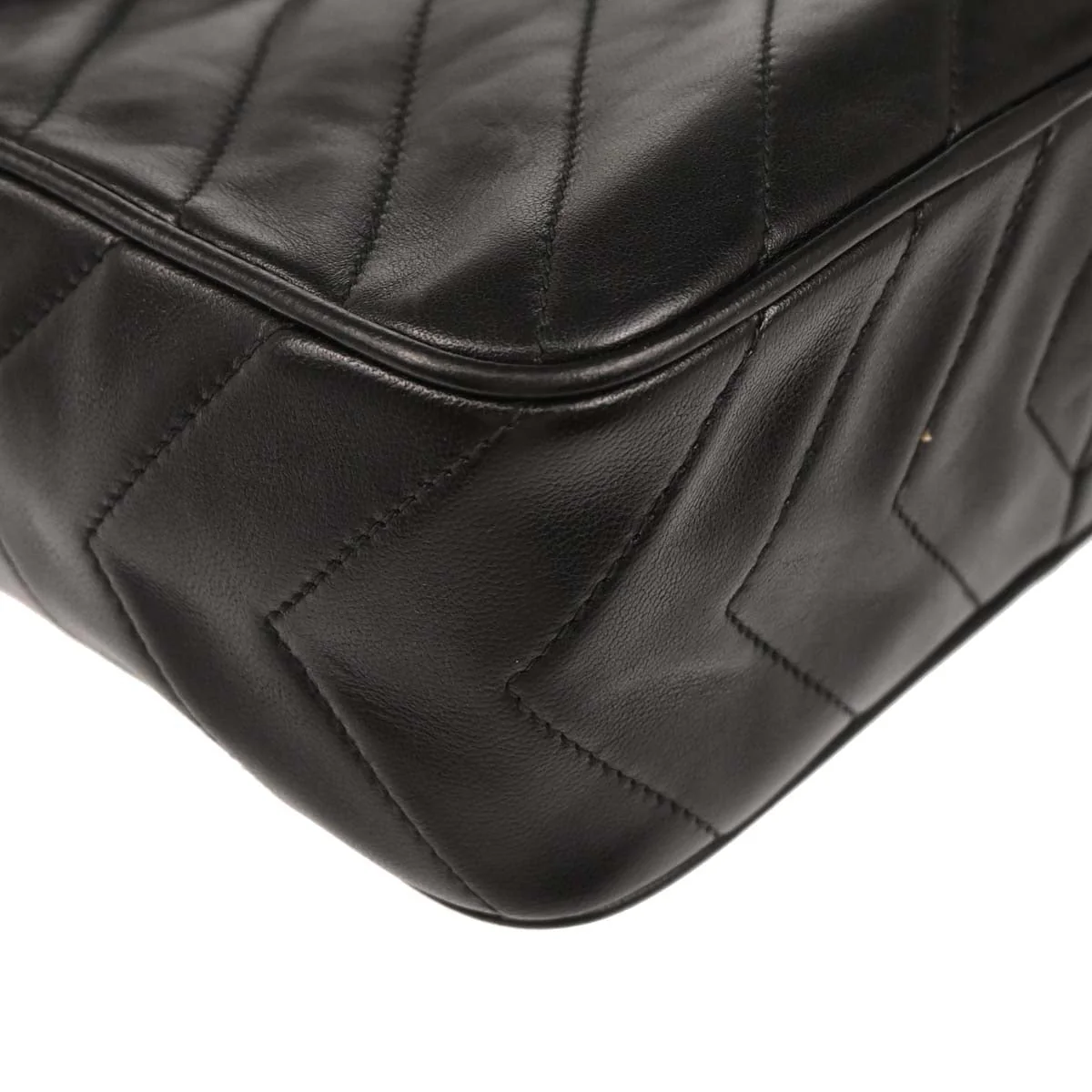 Chanel 1991-1994 Black Lambskin Camera Bag Mini - Image 4