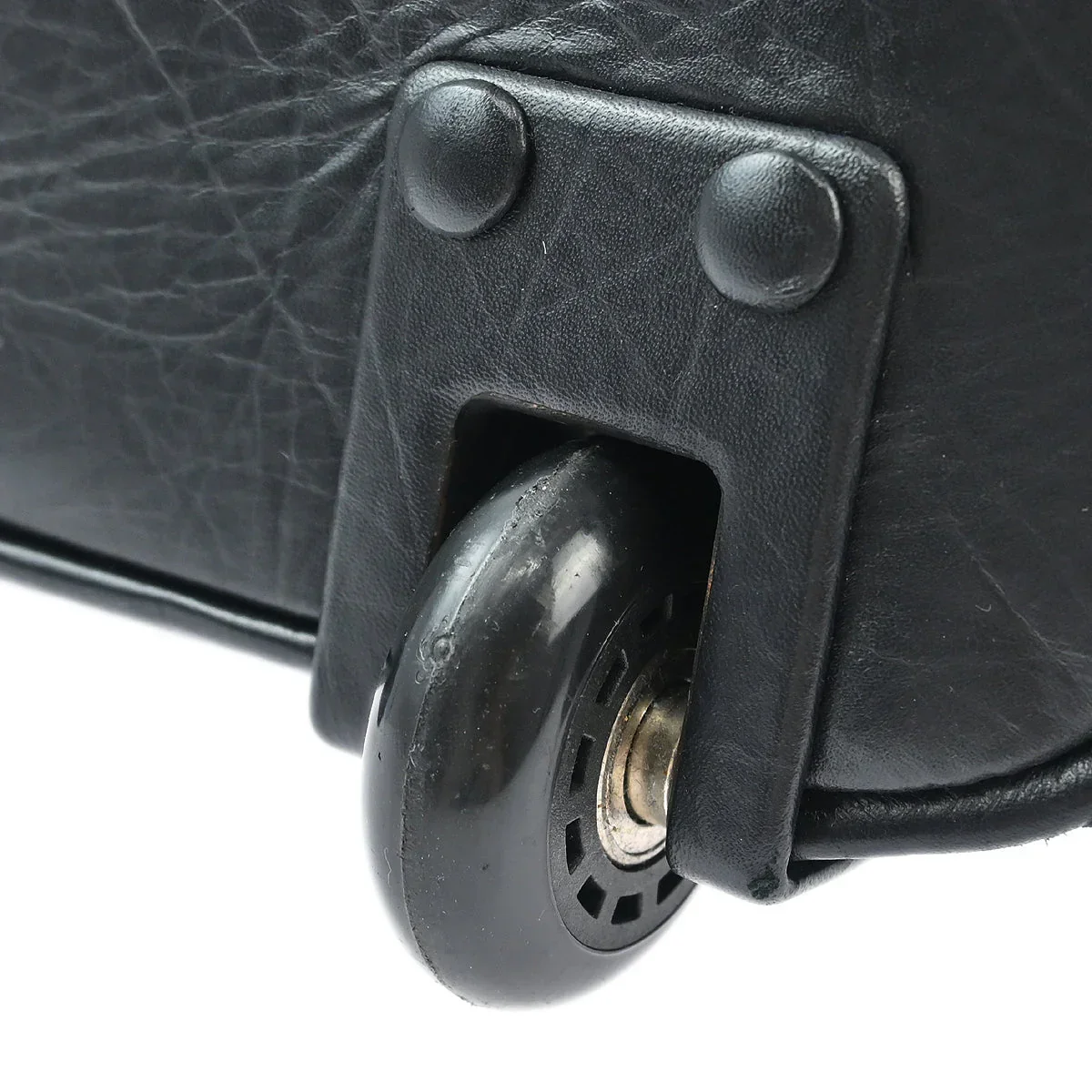 Chanel 2005-2006 Black Calfskin 2way Shoulder Handbag Carry-On Rolling Luggage - Image 12