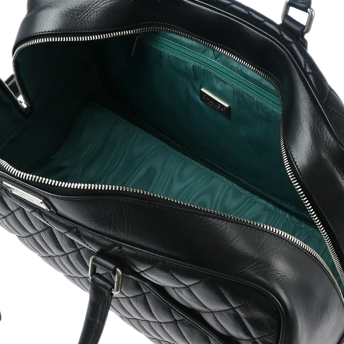Chanel 2005-2006 Black Calfskin 2way Shoulder Handbag Carry-On Rolling Luggage - Image 8