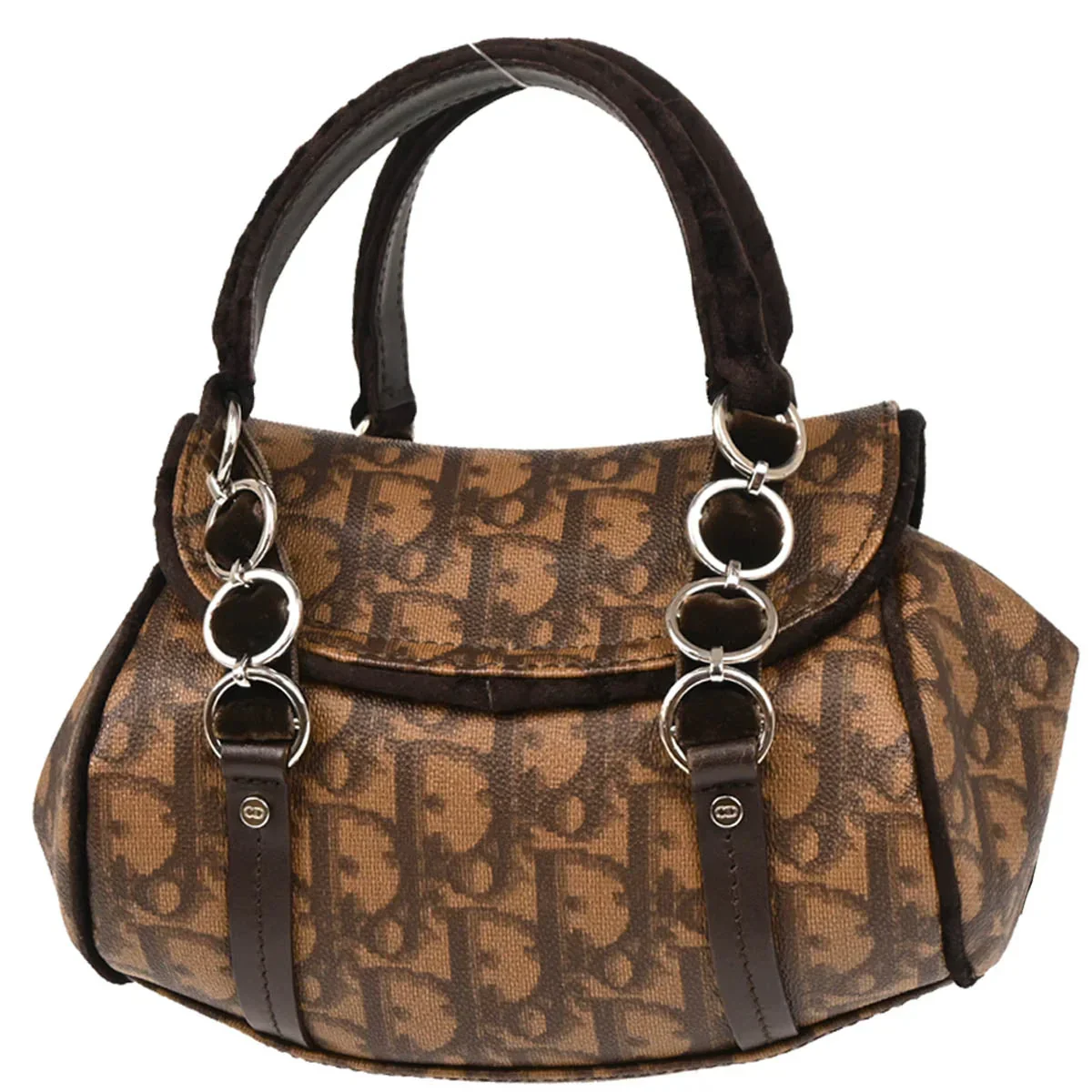 Christian Dior 2005 Brown PVC Trotter Romantic Handbag - Image 2