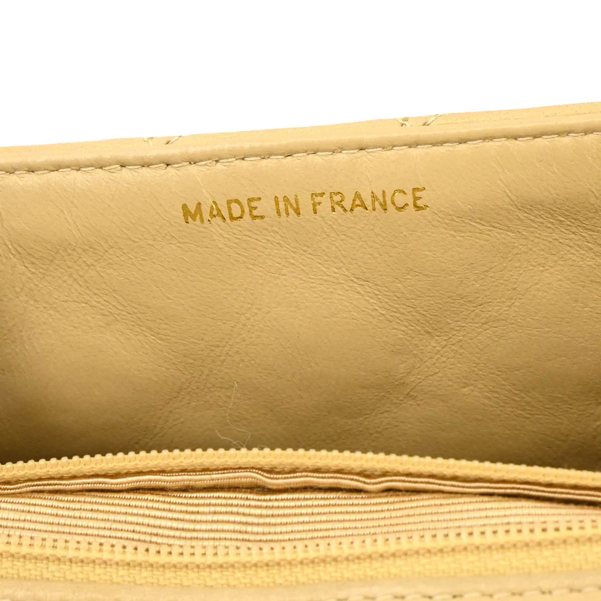 Chanel 1994-1996 Beige Lambskin Mini Classic Square Flap Shoulder Bag - Image 11