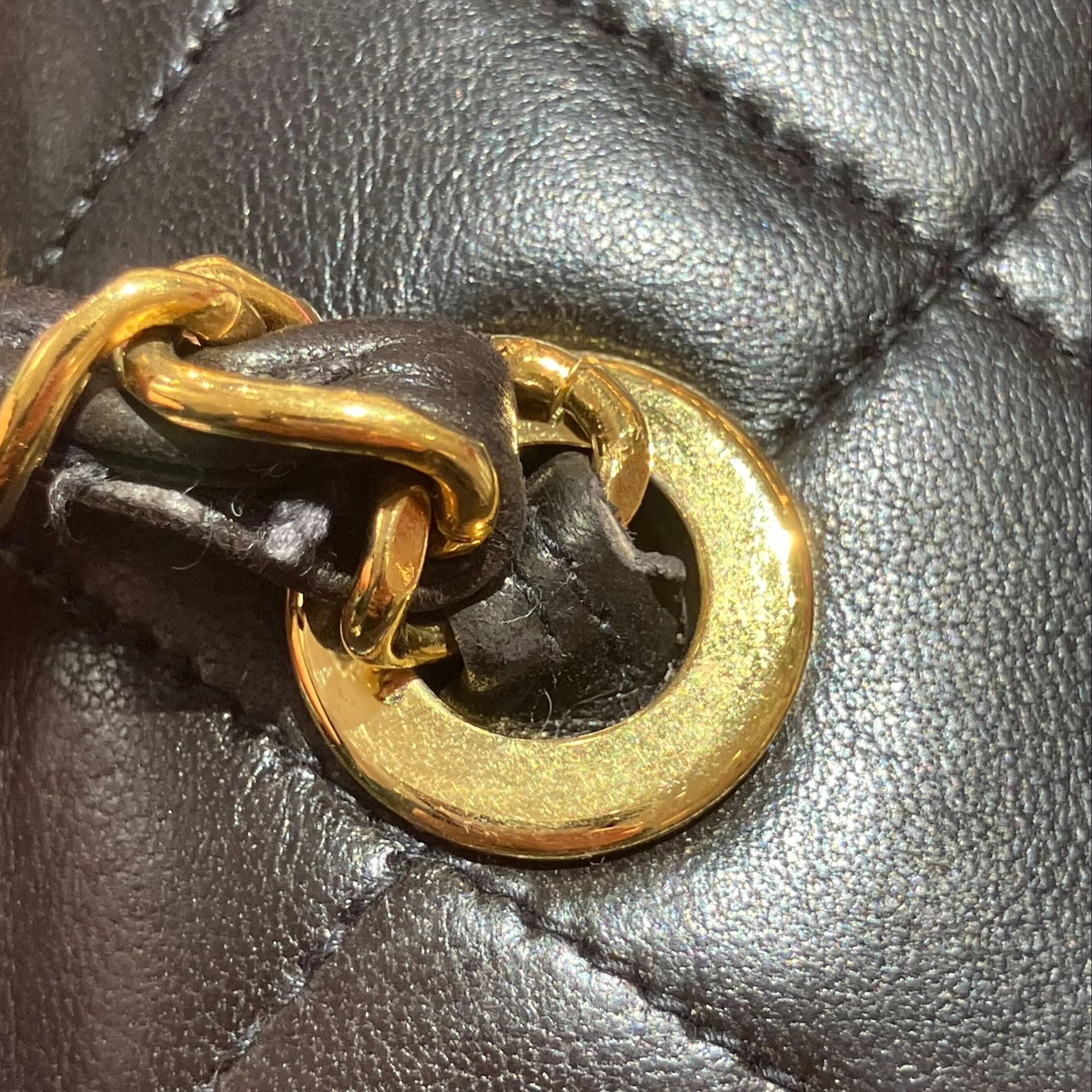 Chanel 1991-1994 Black Lambskin Shoulder Bag - Image 11