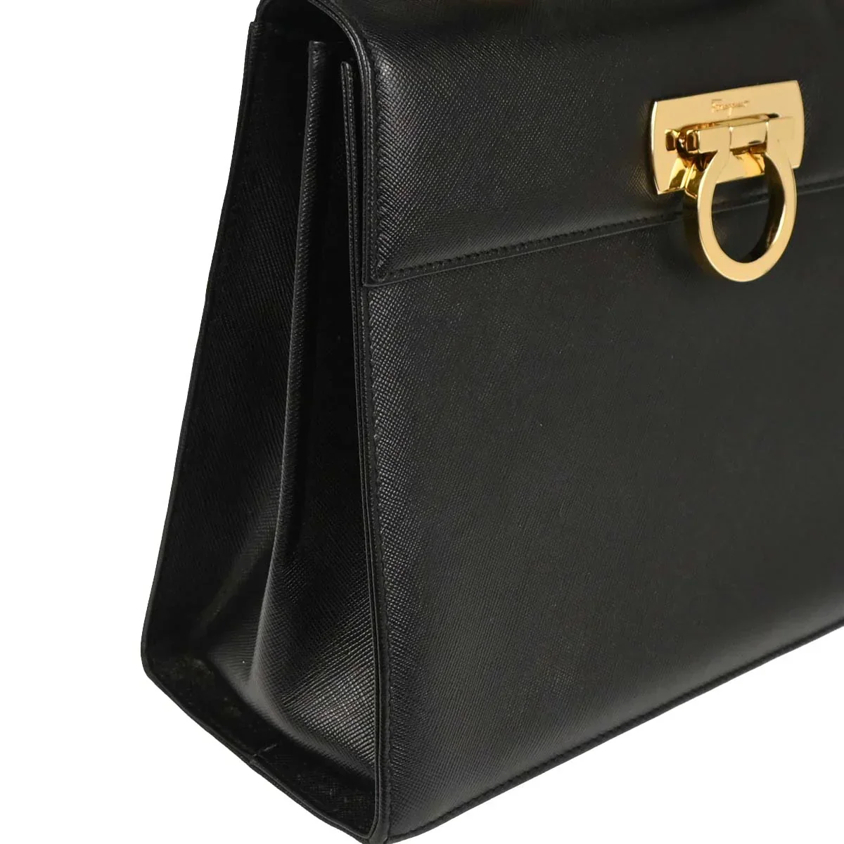 Salvatore Ferragamo Black Leather Gancini 2way Shoulder Handbag - Image 13