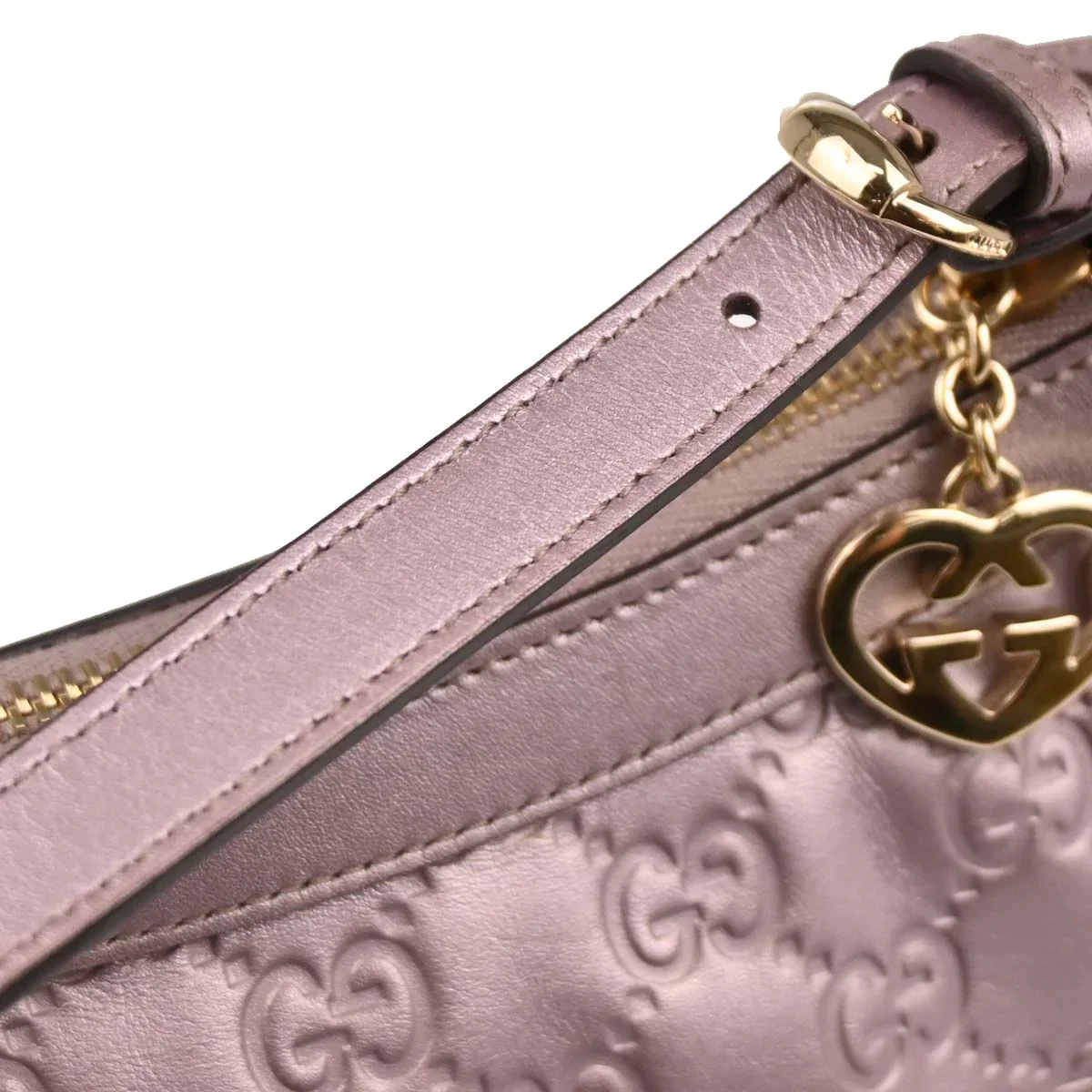 Gucci Metallic Light Purple Leather Handbag - Image 7