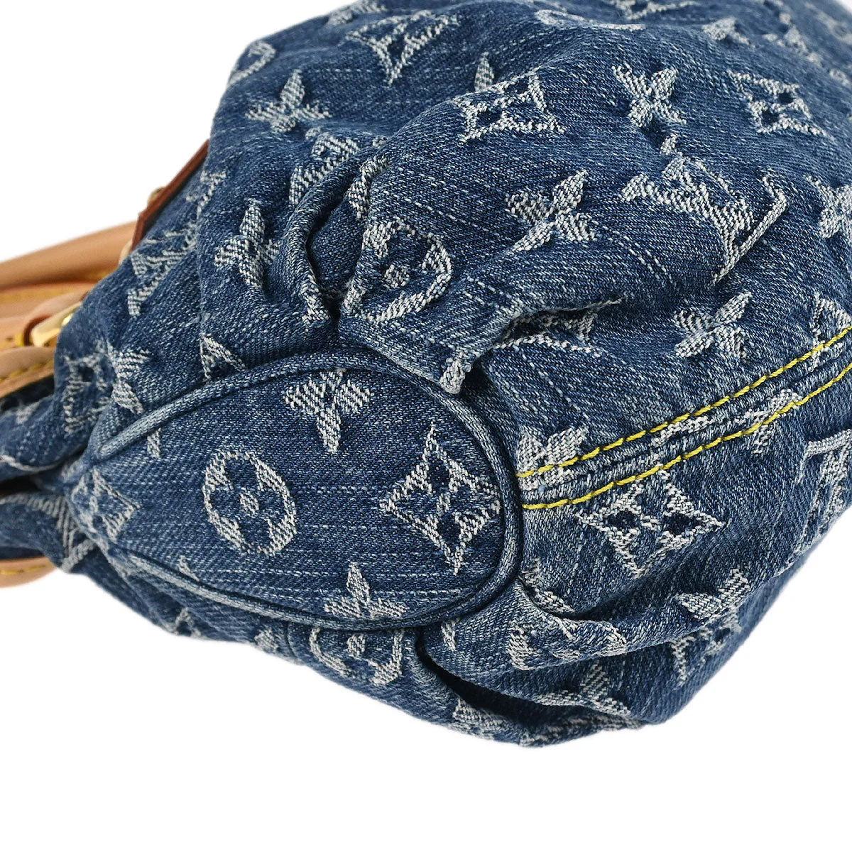 Louis Vuitton 2005 Blue Monogram Denim Pleaty Handbag M95020 - Image 4