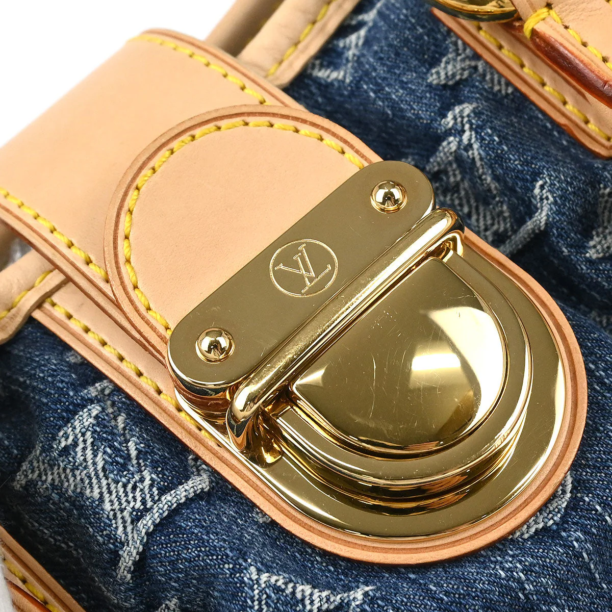 Louis Vuitton 2005 Blue Monogram Denim Pleaty Handbag M95020 - Image 5