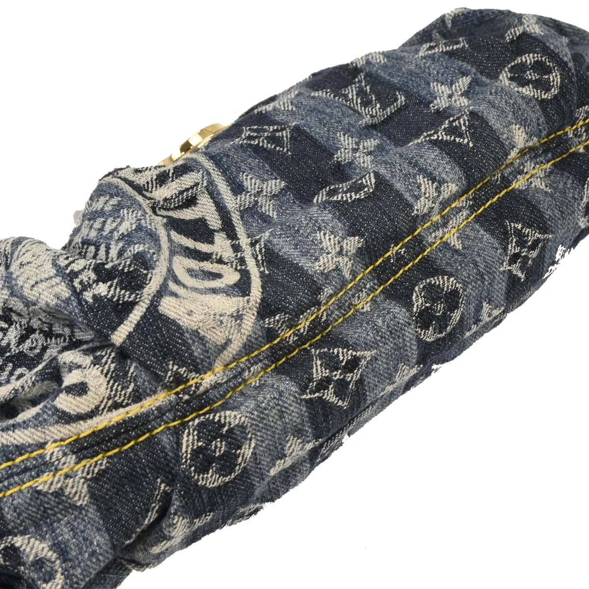 Louis Vuitton 2006 Blue Monogram Denim Mini Pleaty Raye Handbag M95333 - Image 5