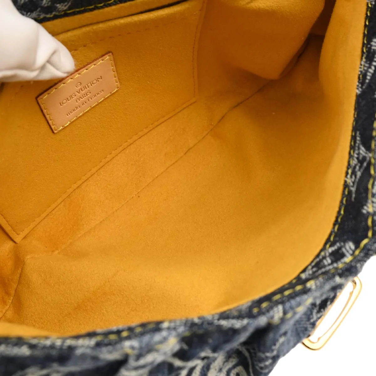 Louis Vuitton 2006 Blue Monogram Denim Mini Pleaty Raye Handbag M95333 - Image 8