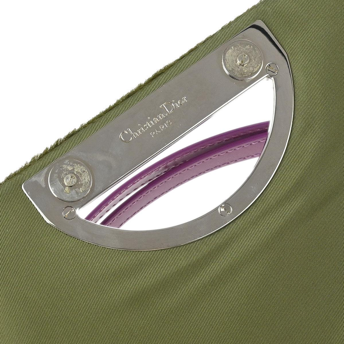 Christian Dior * 2000 Moss Green Pony Hair Python Malice Pearl Handbag - Image 8