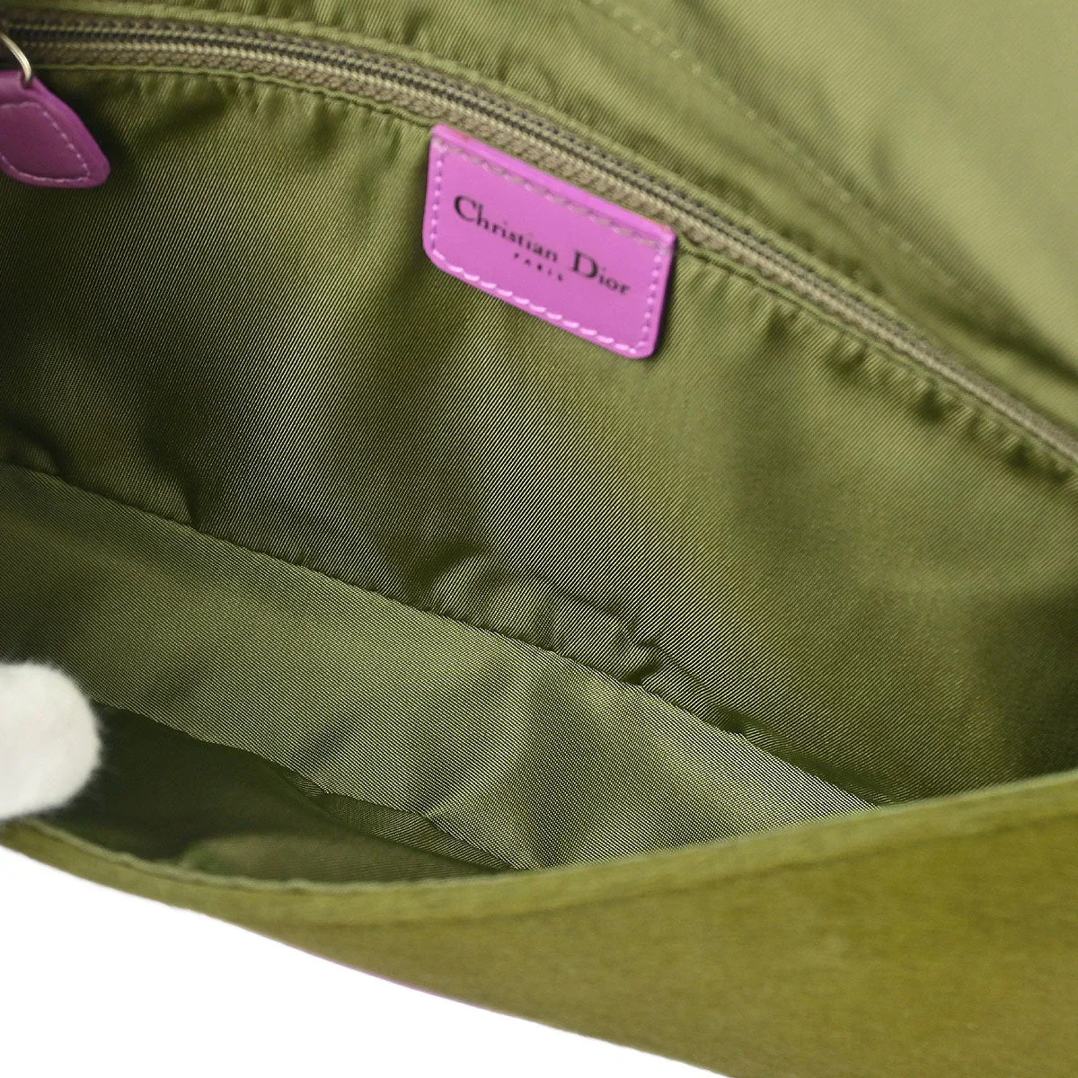 Christian Dior * 2000 Moss Green Pony Hair Python Malice Pearl Handbag - Image 9