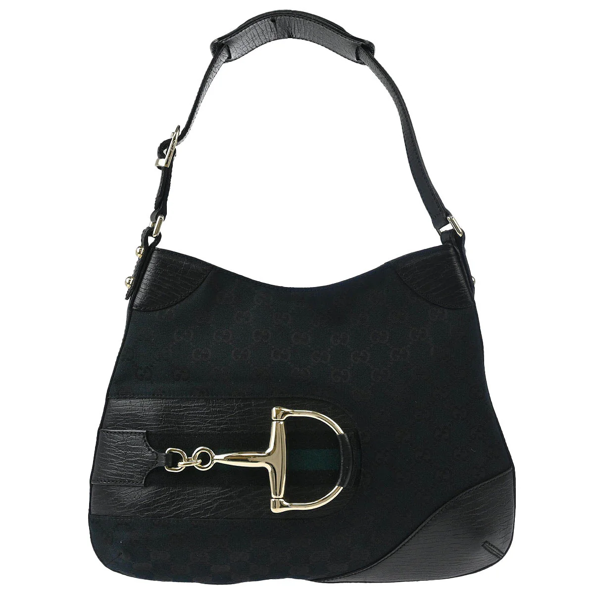 Gucci Black GG Horsebit Handbag