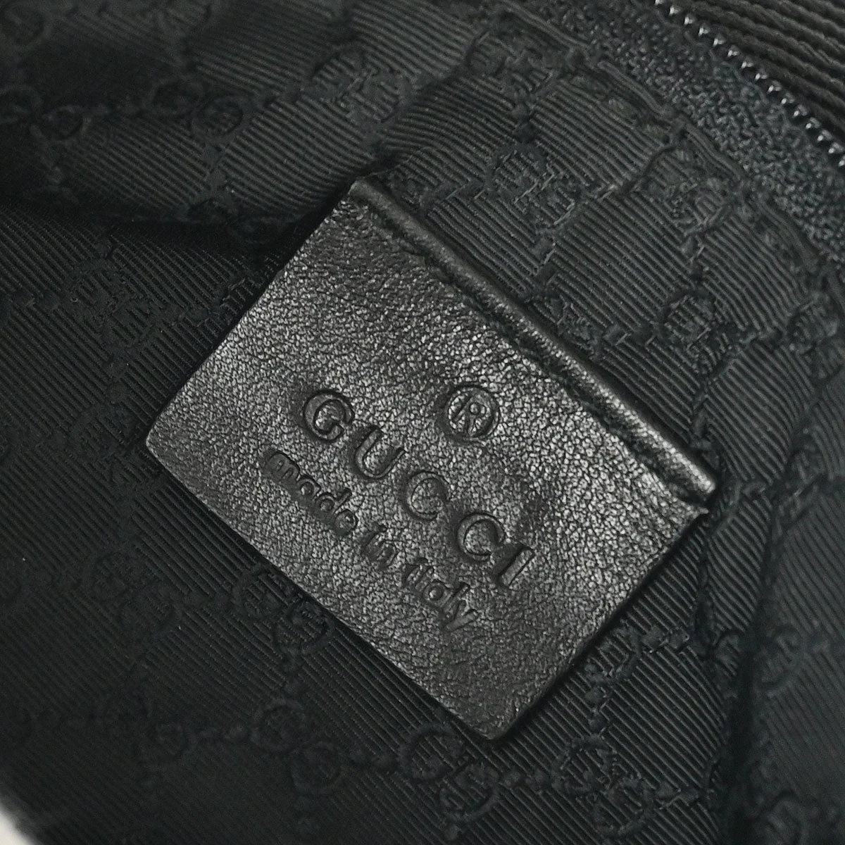 Gucci Black Leather Canvas Pouch Handbag - Image 6