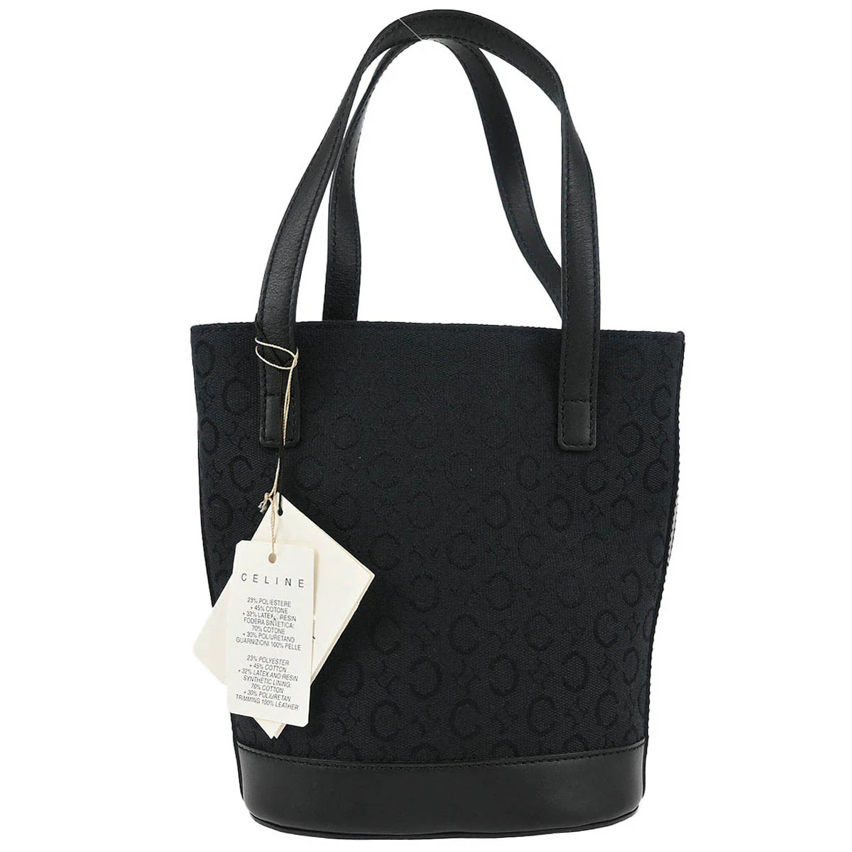 Celine Black Canvas C Macadam Tote Handbag