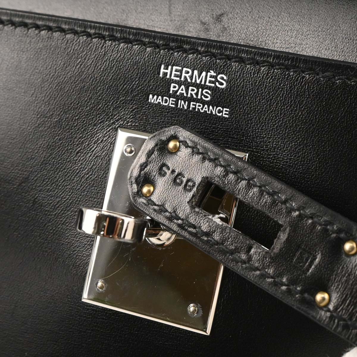 Hermes 2007 Black Box Calf Kelly 32 Retourne 2way Shoulder Handbag - Image 10