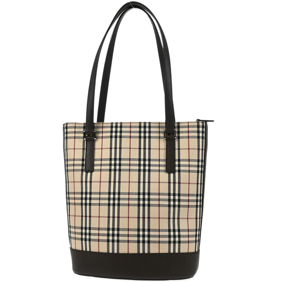 Burberry Beige Canvas Burberry Check Tote Handbag - Image 2