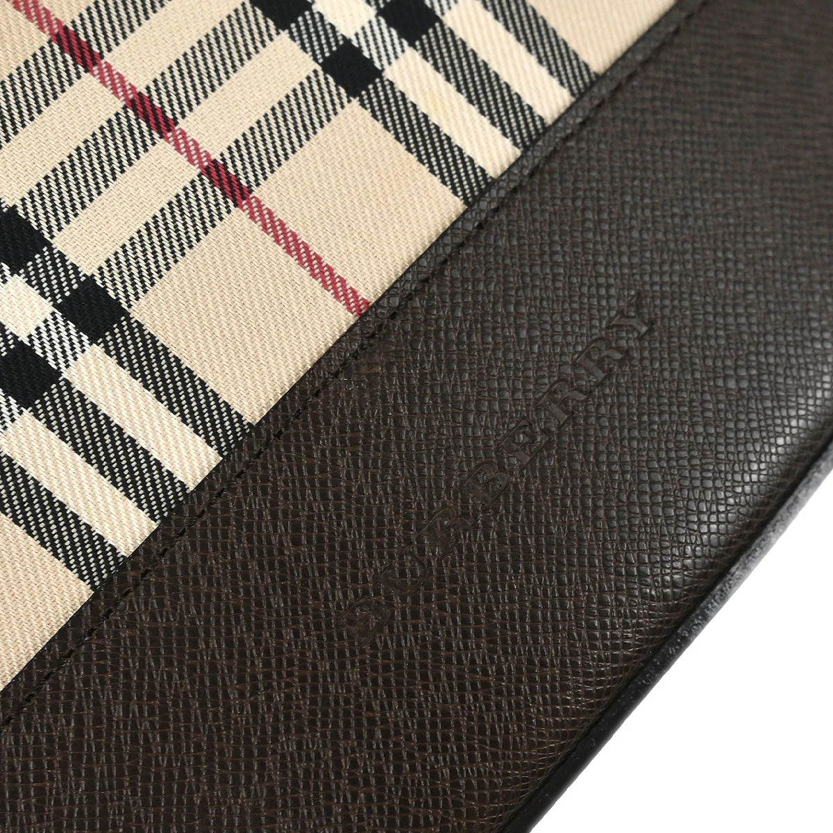 Burberry Beige Canvas Burberry Check Tote Handbag - Image 4