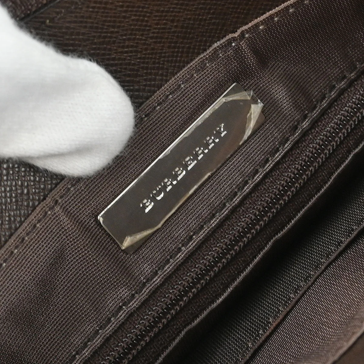 Burberry Beige Canvas Burberry Check Tote Handbag - Image 9