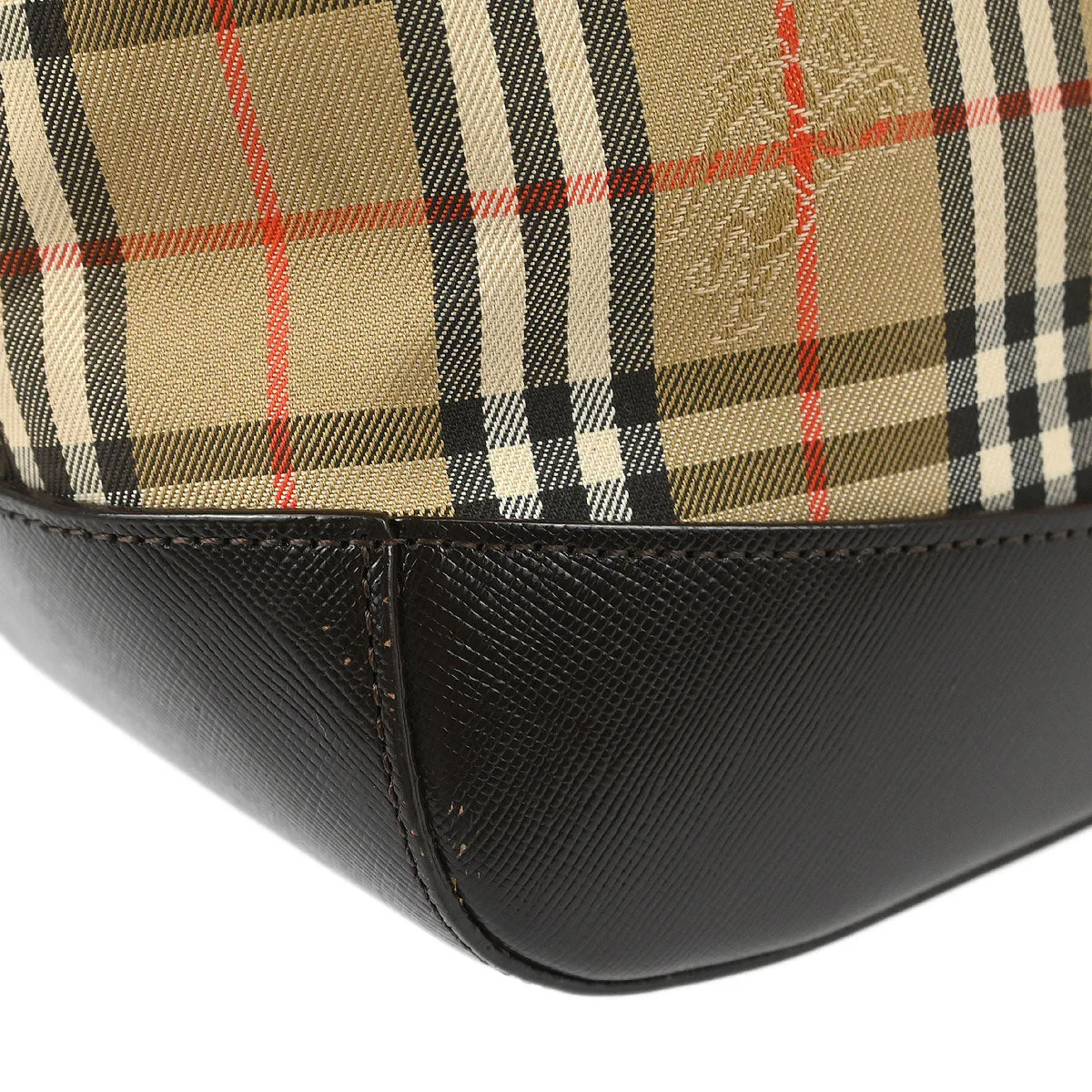 Burberry Beige Canvas House Check Tote Handbag - Image 6