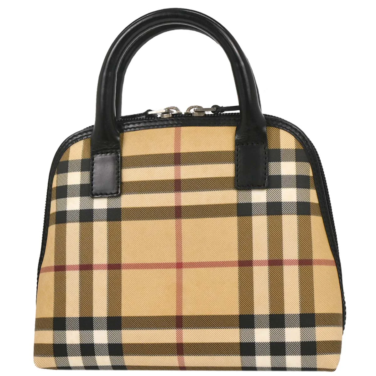 Burberry Beige PVC Burberry Check Handbag - Image 2