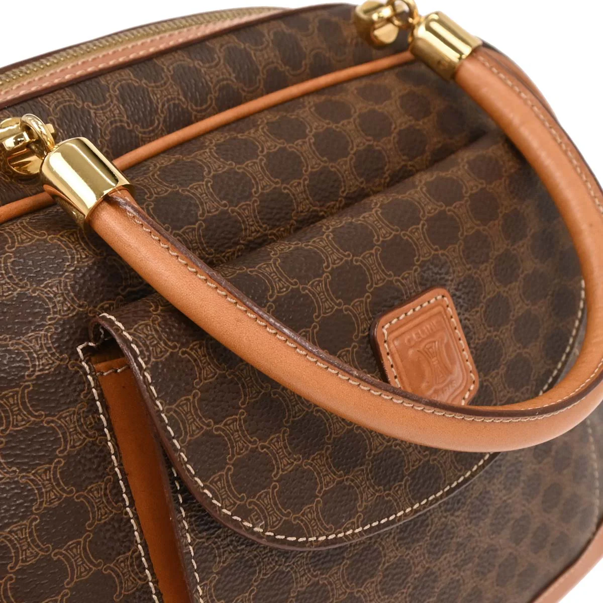 Celine Brown Macadam Handbag - Image 4