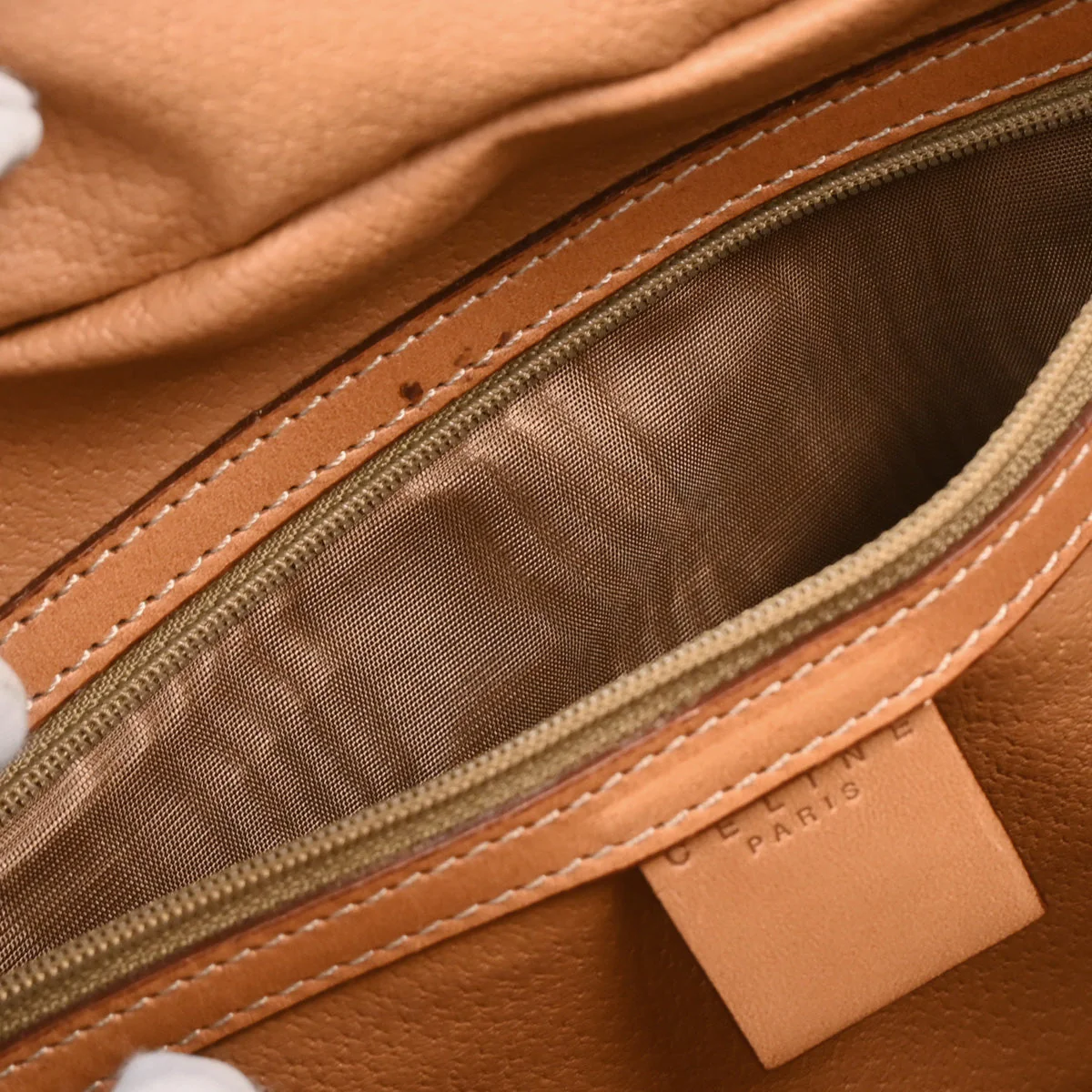 Celine Brown Macadam Handbag - Image 9
