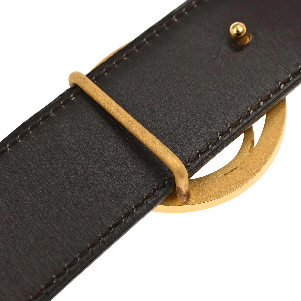 Hermes Black Box Calf Cheval Horse Buckle Belt #70 Small Good - Image 6
