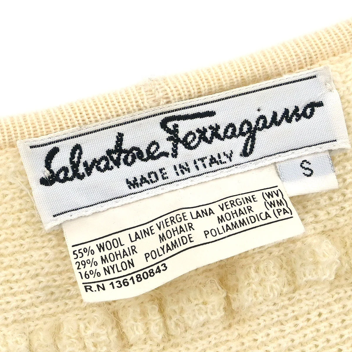 Salvatore Ferragamo Cardigan White #S - Image 10