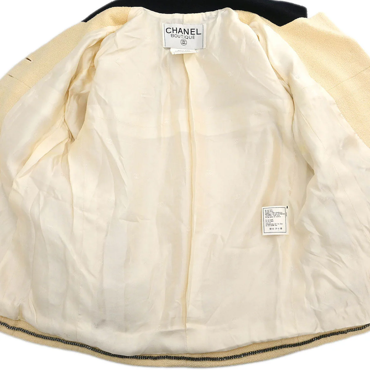 Chanel 1996 Single Breasted Jacket Ivory #36 - Image 7