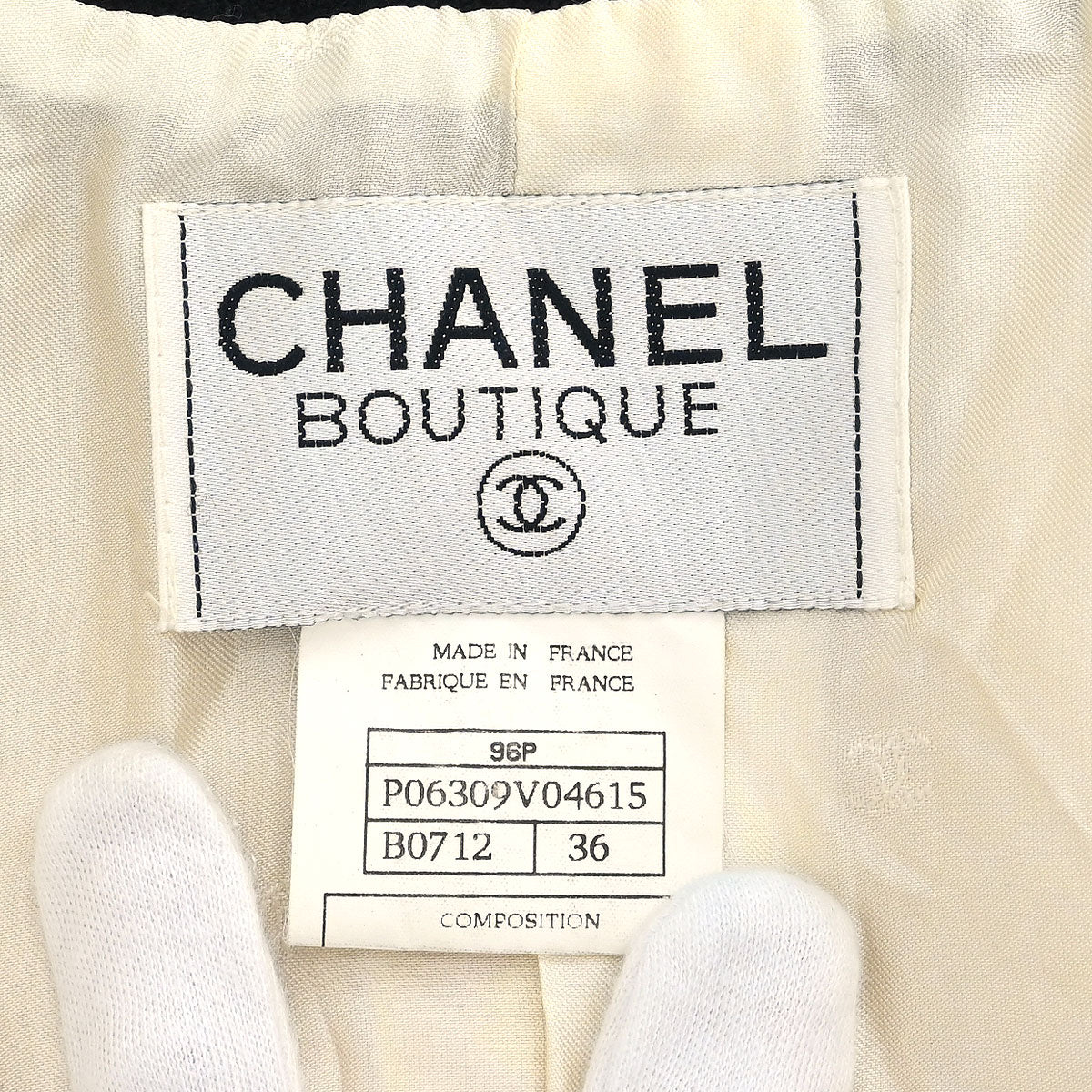 Chanel 1996 Single Breasted Jacket Ivory #36 - Image 9