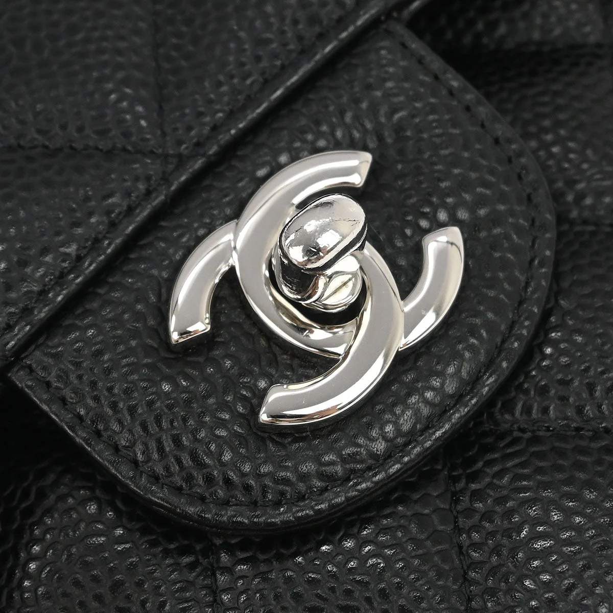 Chanel 2012 Black Caviar Small Classic Double Flap Shoulder Bag - Image 4