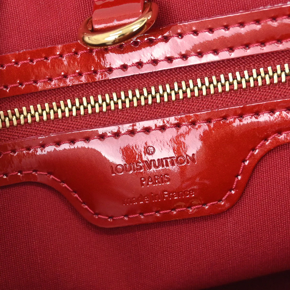 Louis Vuitton Red Monogram Vernis Wilshire PM Tote Bag M93642 - Image 9