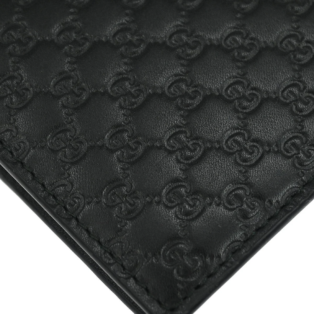 Gucci Black Leather Guccissima Bifold Wallet - Image 3