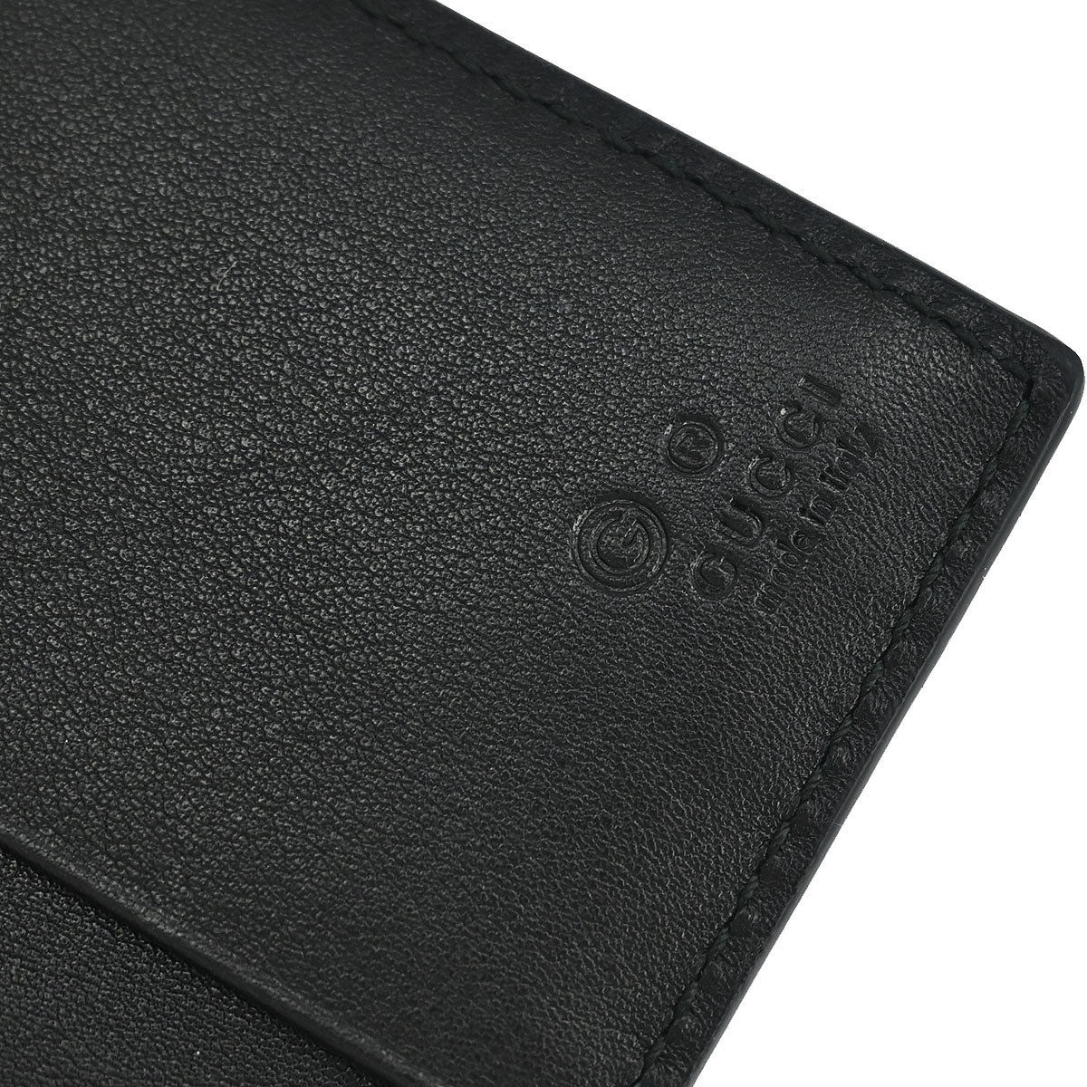 Gucci Black Leather Guccissima Bifold Wallet - Image 5