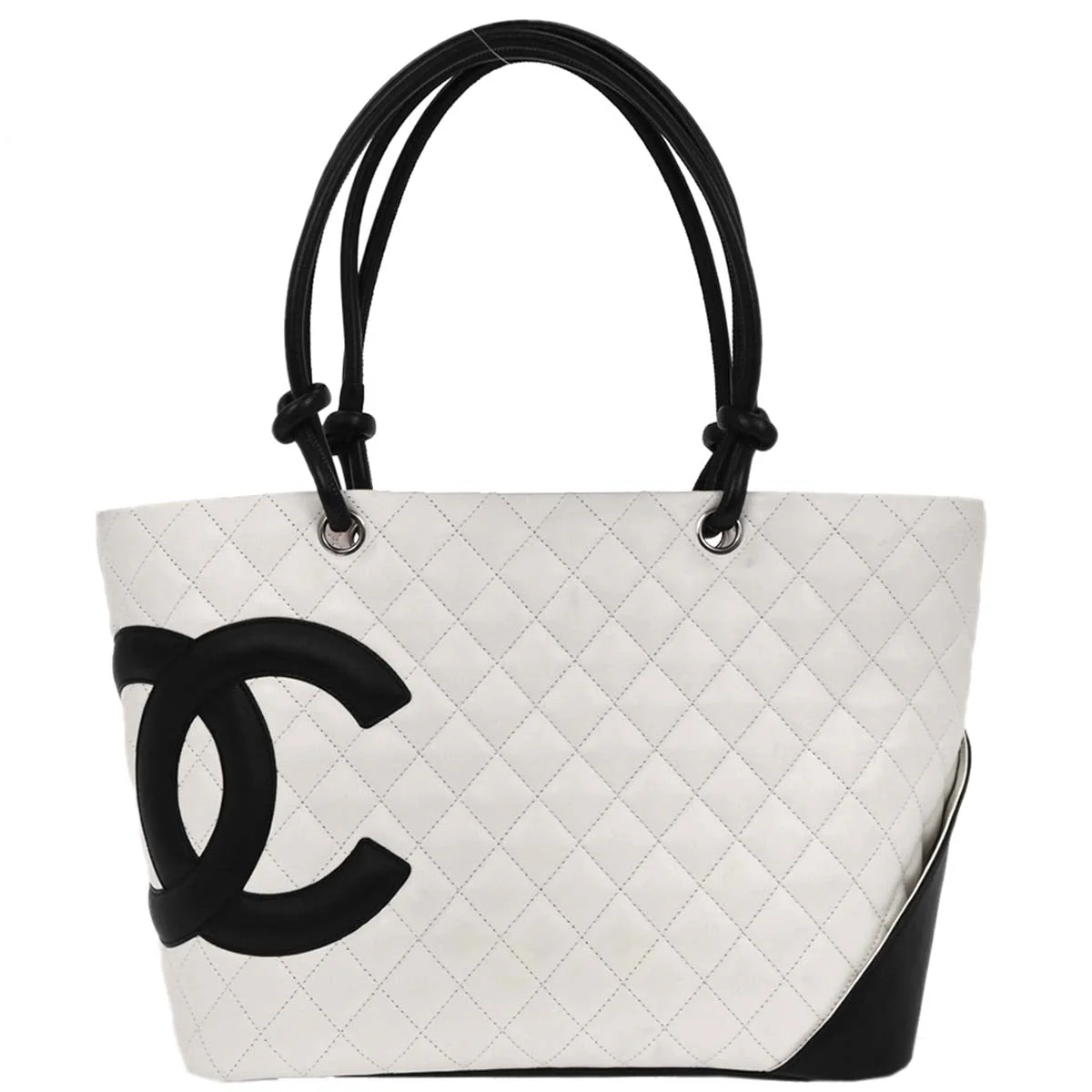 Chanel 2004-2005 White Calfskin Cambon Ligne Tote Handbag