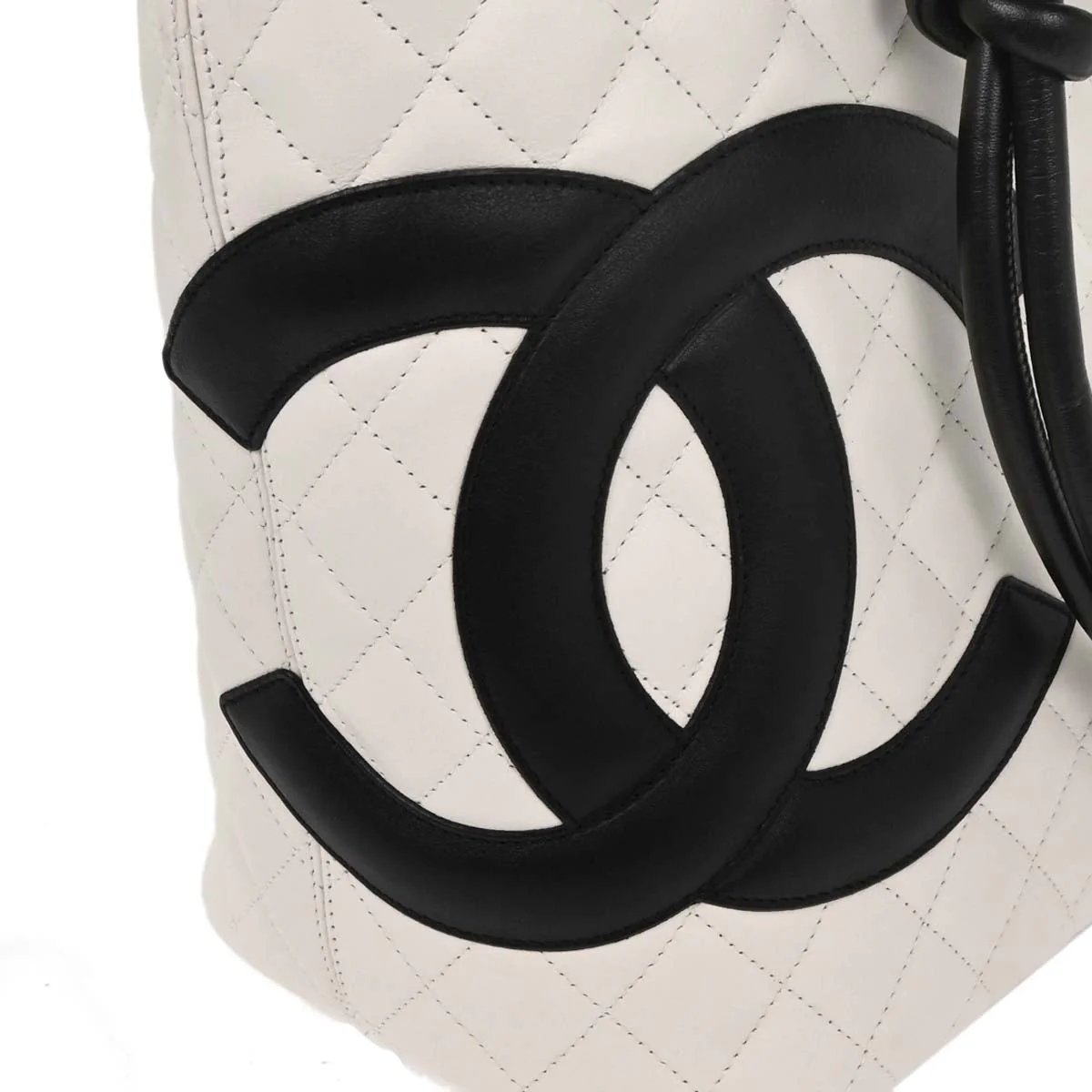 Chanel 2004-2005 White Calfskin Cambon Ligne Tote Handbag - Image 3