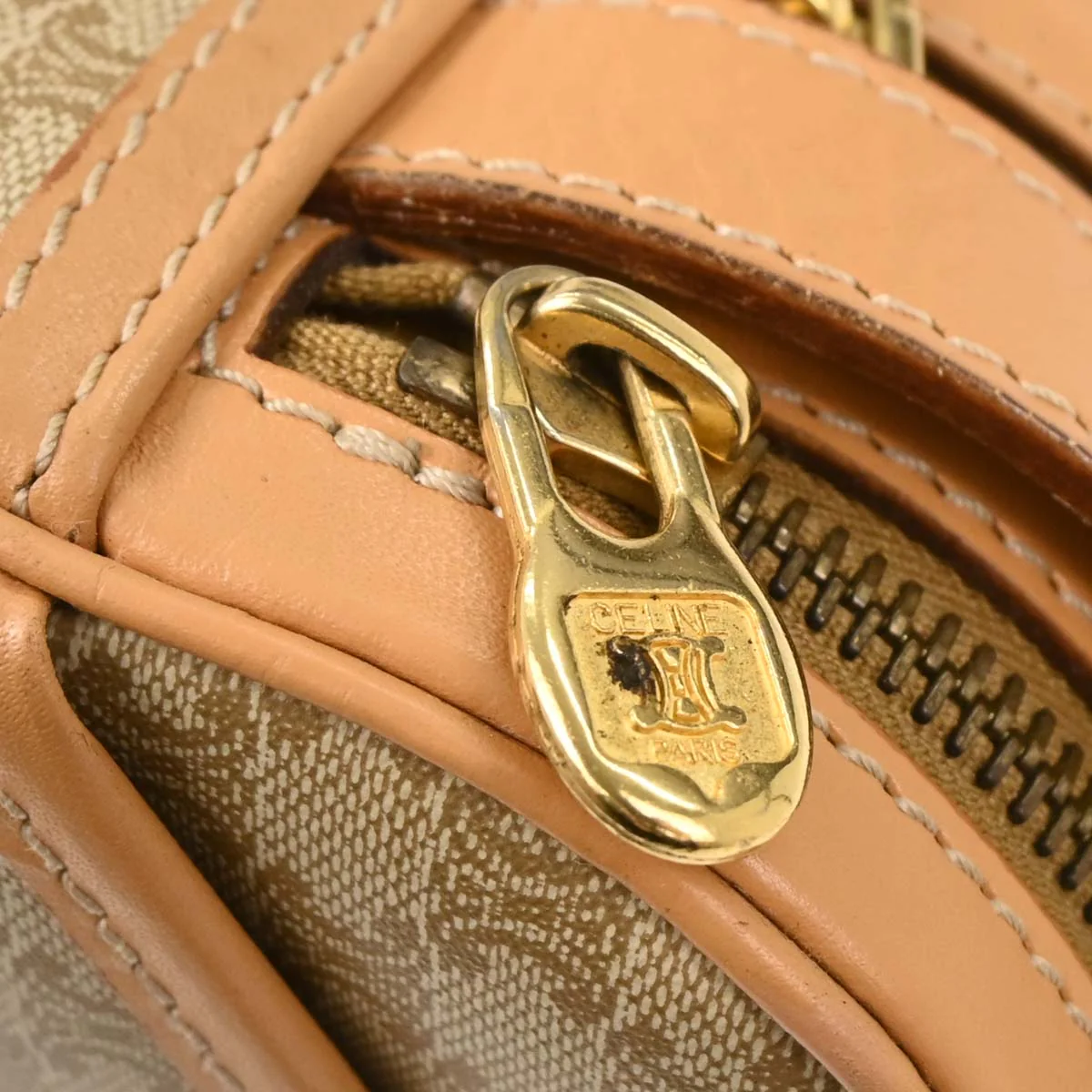 Celine Beige PVC Macadam Shoulder Bag - Image 6