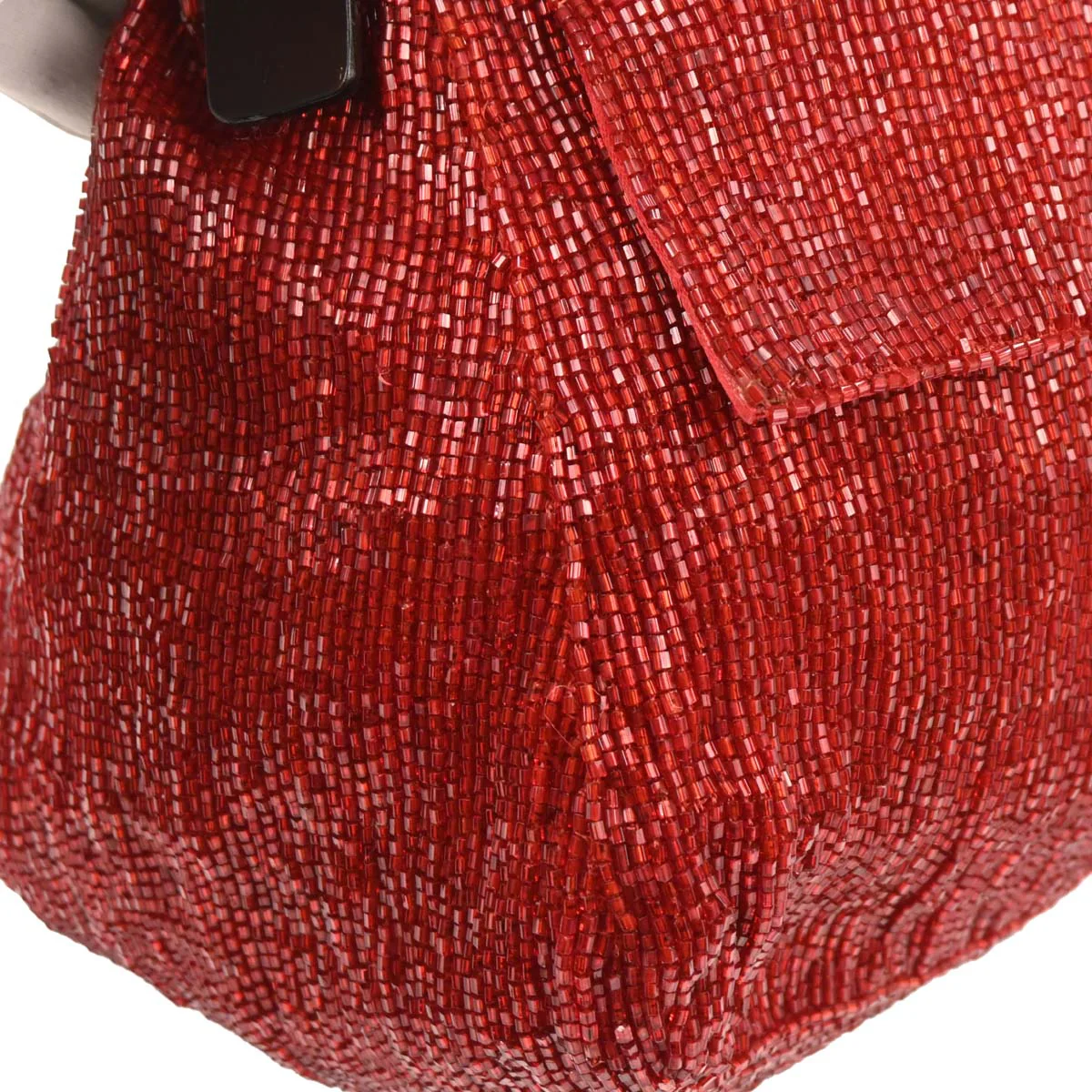 Fendi Red Beaded Mamma Baguette Handbag - Image 3