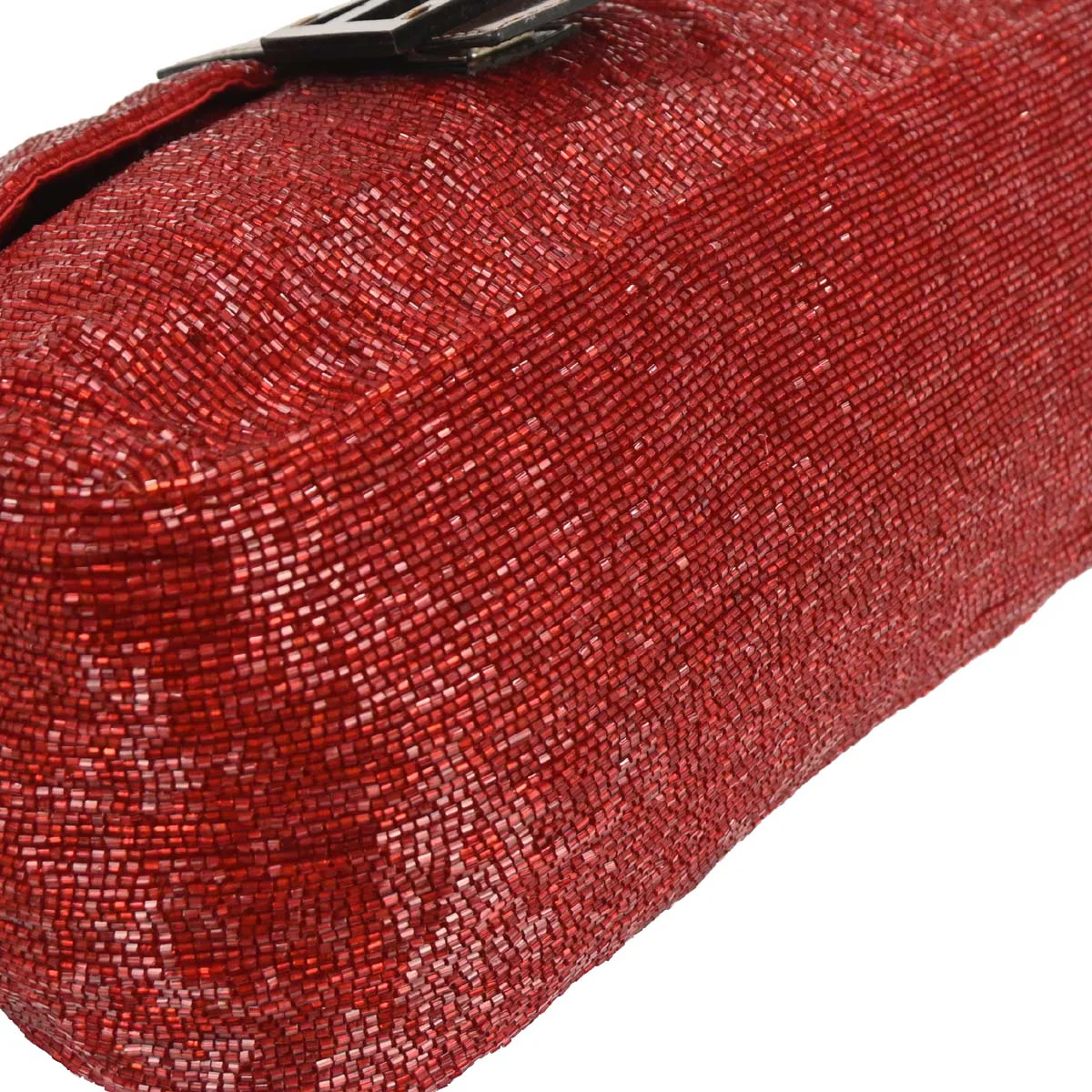 Fendi Red Beaded Mamma Baguette Handbag - Image 4