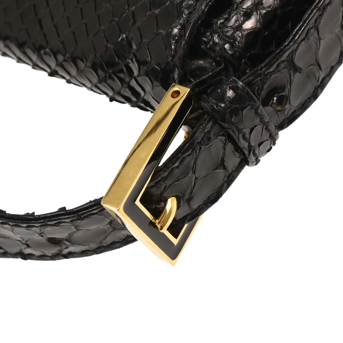 Fendi * Black Python Baguette Handbag - Image 6